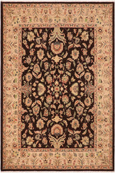 handmade Traditional Kafkaz Brown Tan Hand Knotted RECTANGLE 100% WOOL area rug 8 x 10
